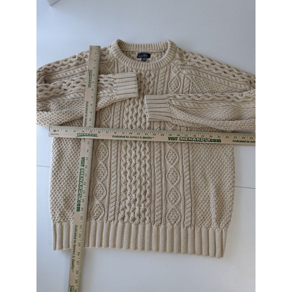 LL Bean Sweater Mens XL Cable Knit Signature Fisherman Sweater cotton 505183 Wea - Picture 7 of 12